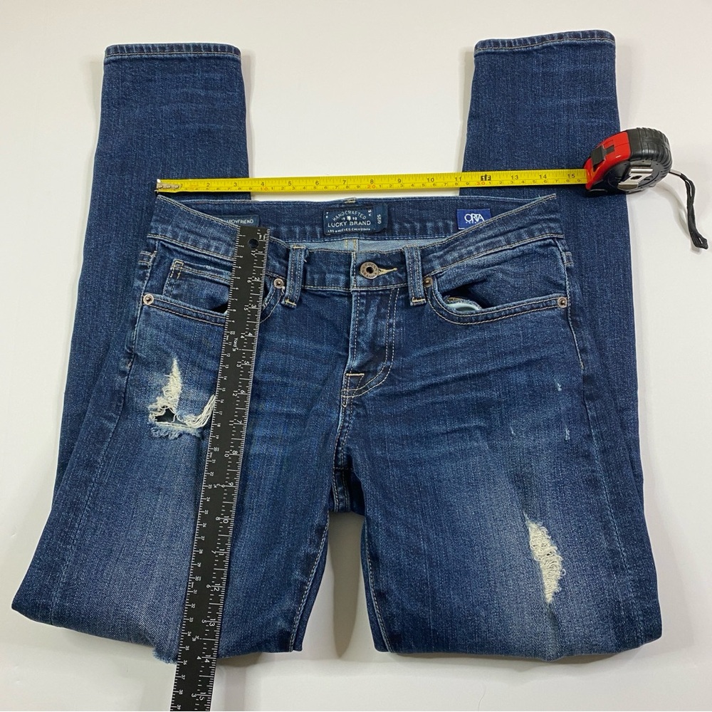 Lucky‎ Brand Jeans Women's 0 Sienna Slim Boyfriend Distressed Denim Medium Wash - Picture 5 of 12